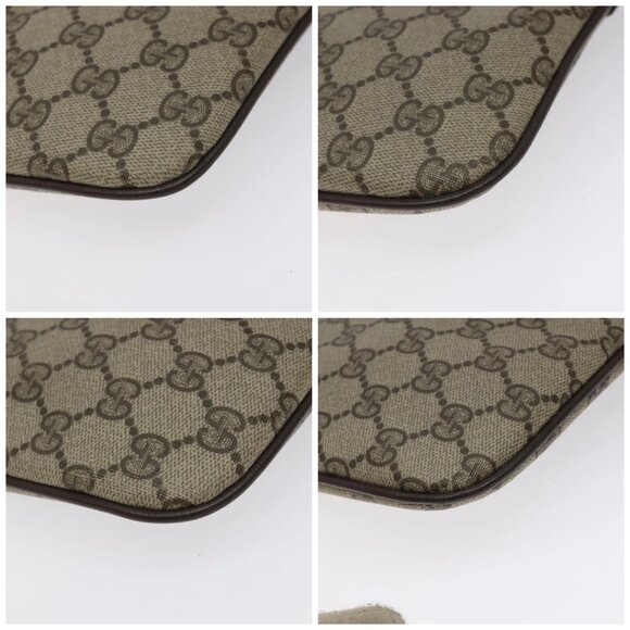 GUCCI GG Supreme Web Sherry Line Shoulder Bag PVC Beige Auth - Picture 16 of 16